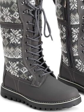 ❄️ POLAR Winter Boots | Cozy Lined Lace-Up + Zip | Non-Slip | EUC ❄️